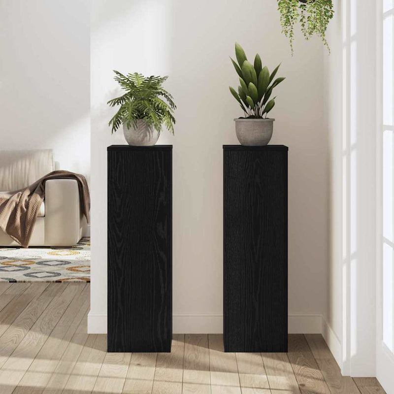 vidaXL Növényállvány 2 pcs Musta tammi 25 x 25 x 80 cm Faanyag
