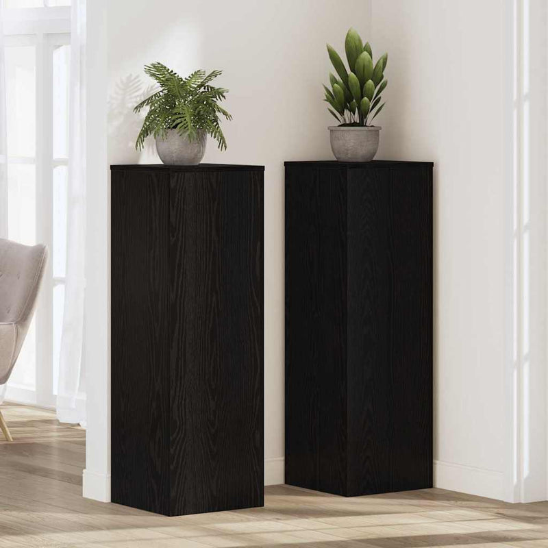 vidaXL Növényállvány Fekete tölgy 33 x 33 x 100 cm Faanyag