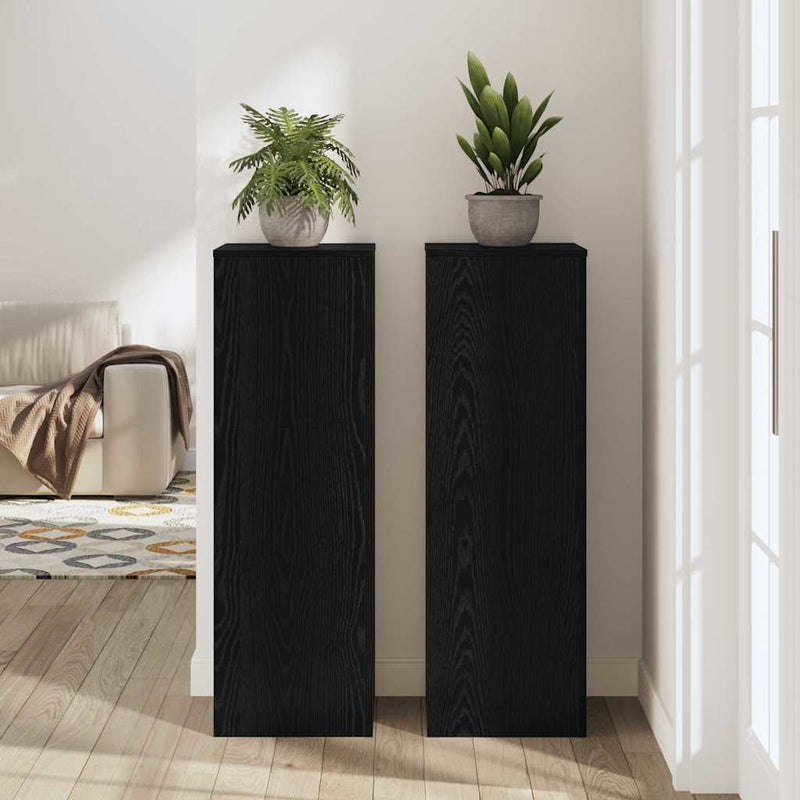 vidaXL Növényállvány Fekete tölgy 33 x 33 x 100 cm Faanyag
