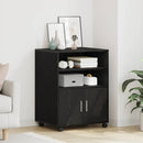 vidaXL Cabinet polcokkal kerékkel Fekete tölgy 60 x 48 x 74.5 cm