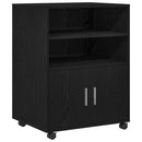 vidaXL Cabinet polcokkal kerékkel Fekete tölgy 60 x 48 x 74.5 cm