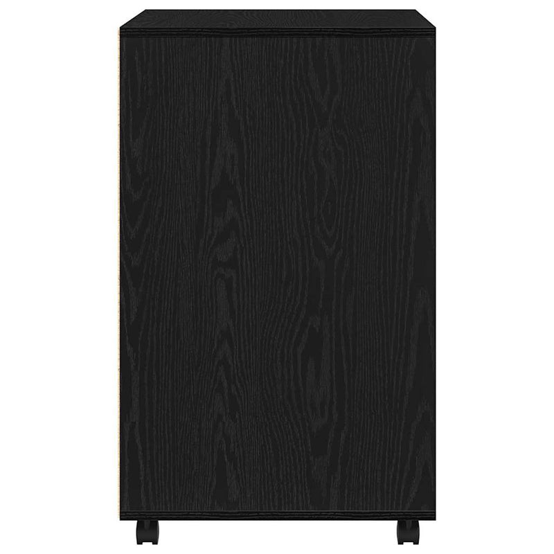 vidaXL Görgős Szekrény polcokkal Musta tammi 60 x 48 x 81 cm Faanyag