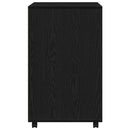 vidaXL Cabinet polcokkal kerékkel Fekete tölgy 60 x 48 x 74.5 cm
