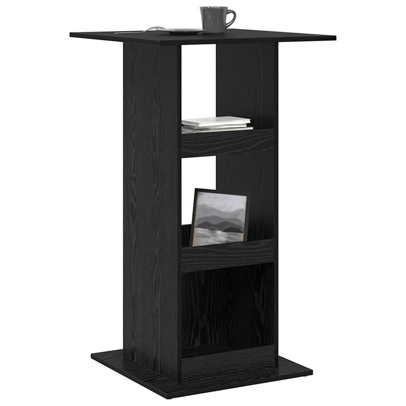 vidaXL Bárasztal polcokkal Fekete tölgy 60 x 60 x 100 cm Faanyag
