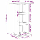 vidaXL Bárasztal polcokkal Fekete tölgy 60 x 60 x 100 cm Faanyag