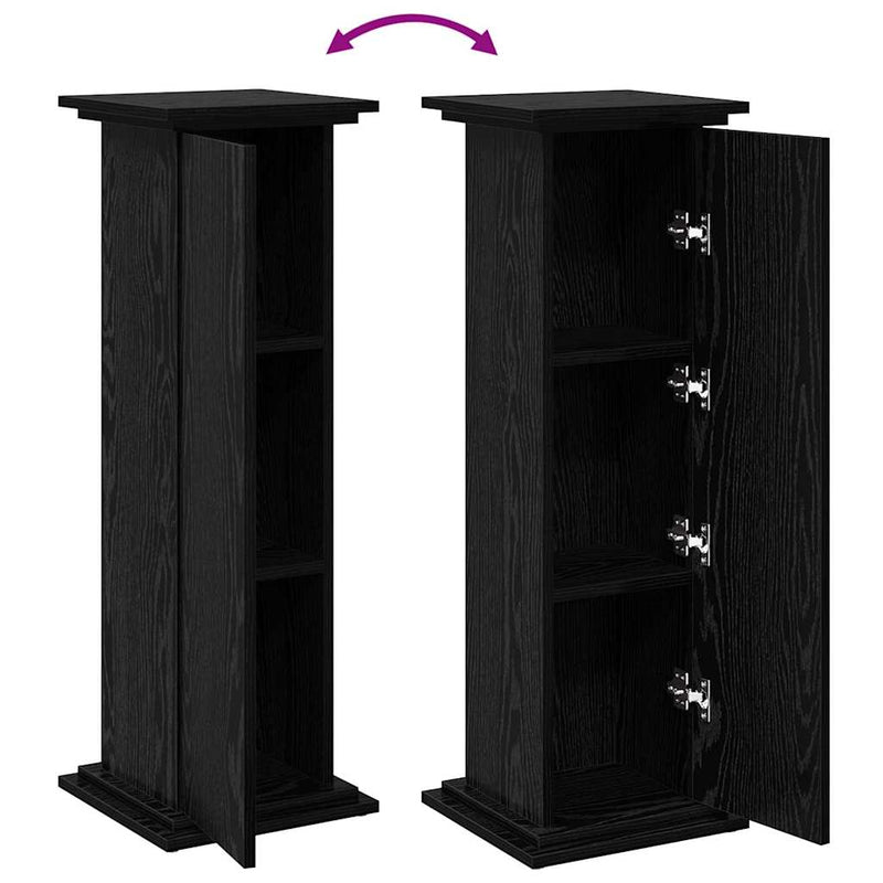 vidaXL Kijelző állvány tárolóval Fekete tölgy 31 x 30 x 90 cm Faanyag