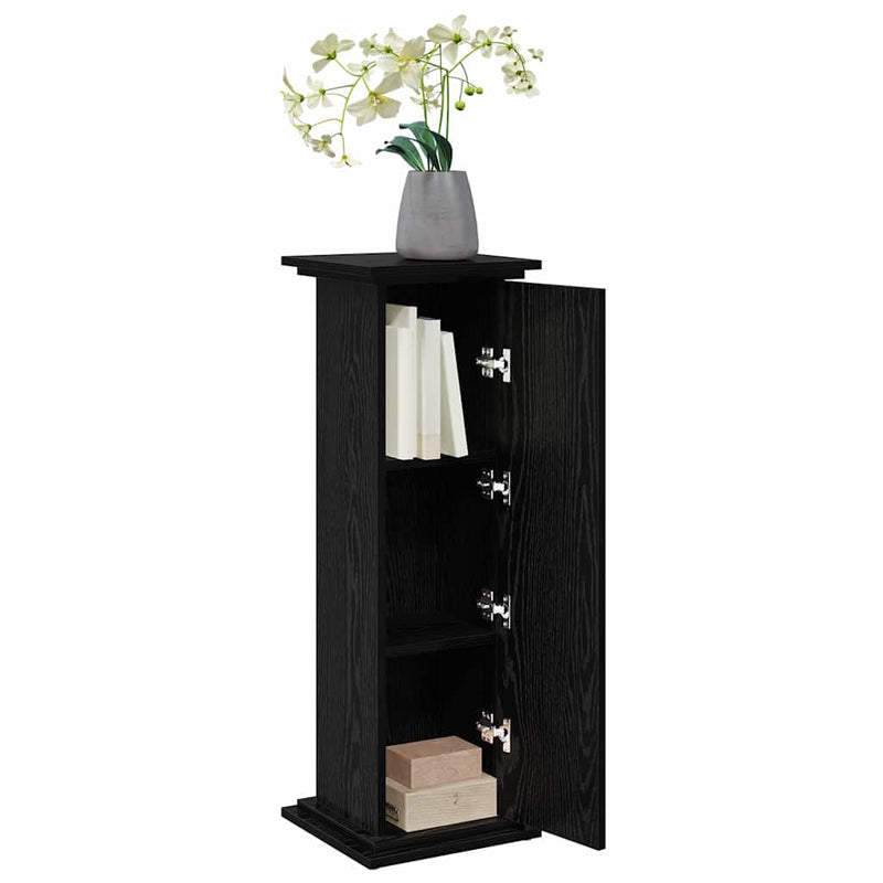 vidaXL Kijelző állvány tárolóval Fekete tölgy 31 x 30 x 90 cm Faanyag