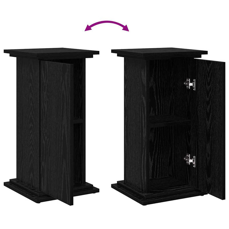 vidaXL Kijelző állvány tárolóval Fekete tölgy 31 x 30 x 60 cm Faanyag