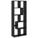 vidaXL Könyvespolc 8 szintes 67 x 25 x 162 cm Szerelt Fa Fekete tölgy