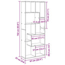 vidaXL Könyvespolc Musta tammi 67 x 25 x 161.5 cm Faanyag