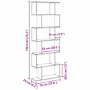 vidaXL Könyvespolc Fekete 70 x 24 x 193.5 cm Faanyag