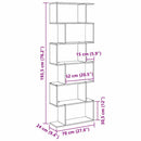 vidaXL Könyvespolc Fekete tölgy 70 x 24 x 193,5 cm Faanyag