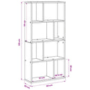 vidaXL Könyvespolc 8 szint 60 x 20 x 120,5 cm Faanyag Fekete tölgy