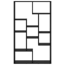 vidaXL Könyvespolc 8 szint 72 x 20 x 120,5 cm Faanyag Fekete tölgy