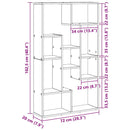 vidaXL Könyvespolc kézműves tölgy 72 x 20 x 120 cm Faanyag