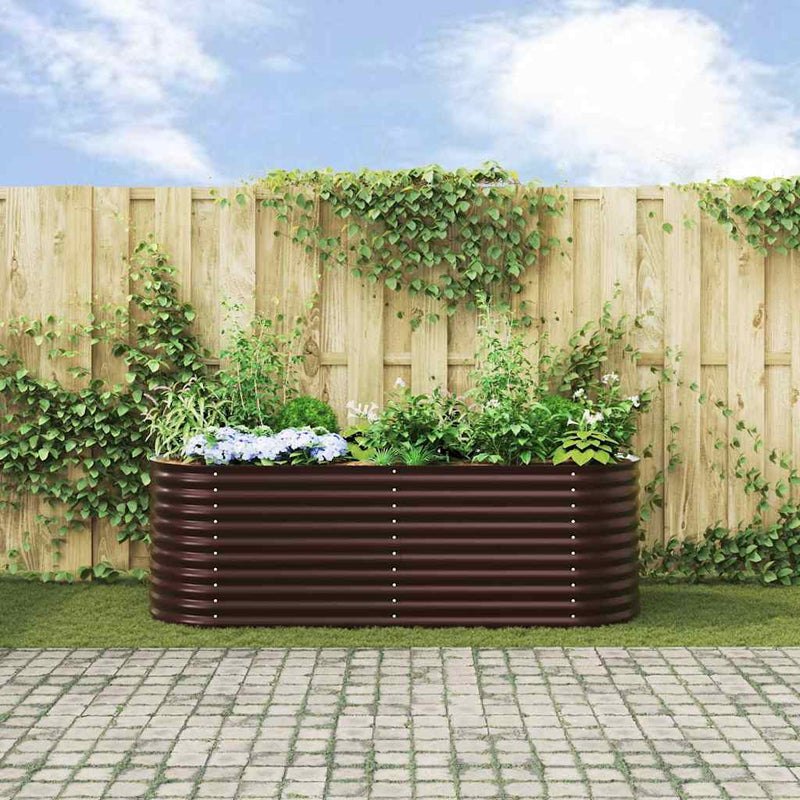 vidaXL Kerti magaságyás Barna 240 x 80 x 81 cm Acél