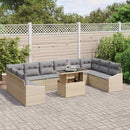 vidaXL Kanapé Szett 11 db Beige és Világosszürke polirattan
