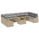 vidaXL Kanapé Szett 11 db Beige és Világosszürke polirattan