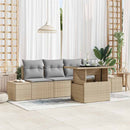 vidaXL Kanapé Szett 5 db Beige és Világosszürke polirattan