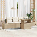 vidaXL Kanapé Szett 5 db Beige és krém polirattan