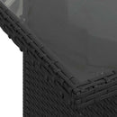 vidaXL Kanapé Szett 5 db Fekete polirattan