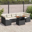vidaXL Kerti Kanapé Szett 8 db Fekete és Krém