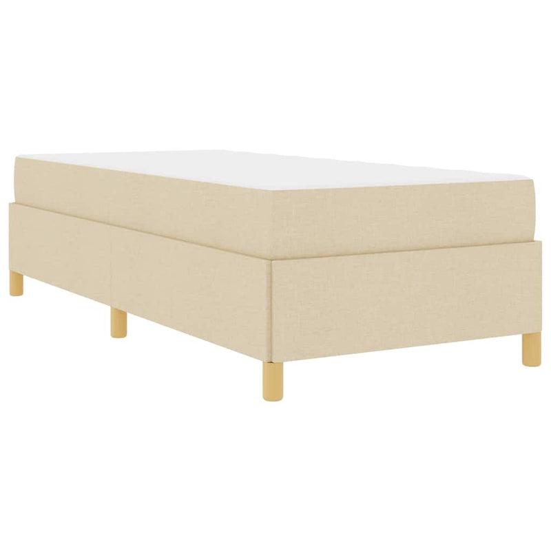 vidaXL Boxrugós ágy matracmal Fehér és krém 90 x 190 cm szövet