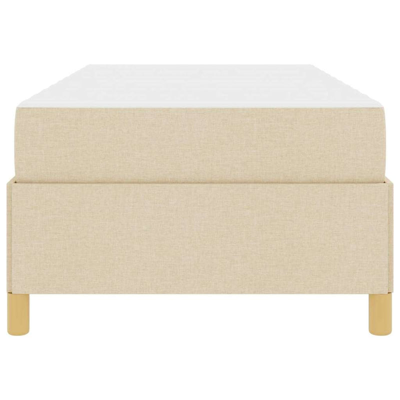 vidaXL Boxrugós ágy matracmal Fehér és krém 90 x 190 cm szövet