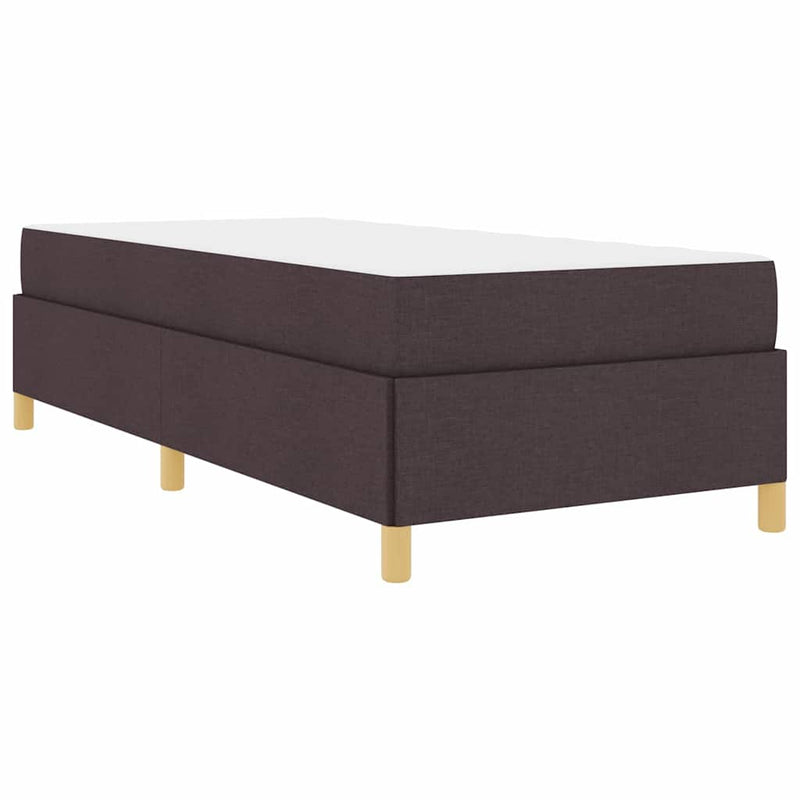 vidaXL Boxrugós ágy matracmal Sötétbarna és fehér 90 x 200 cm szövet