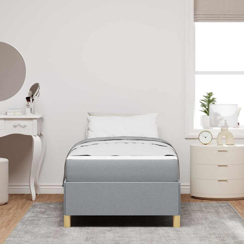 vidaXL Boxrugós ágy Világosszürke és Fehér 100 x 200 cm szövet