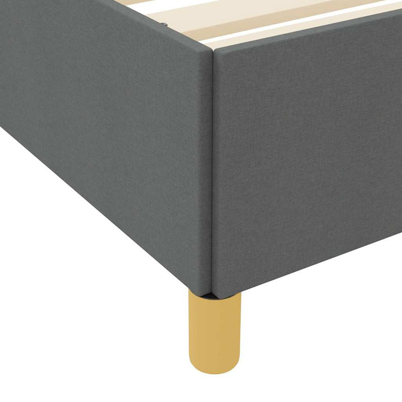 vidaXL Boxrugós ágy matracmal Sötétszürke 100 x 200 cm szövet
