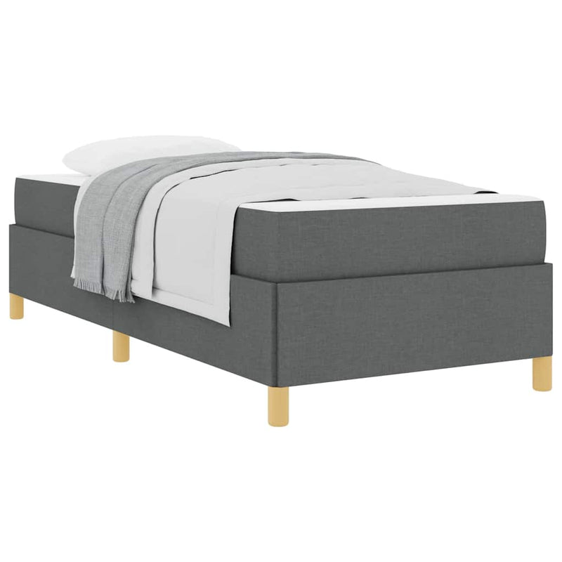 vidaXL Boxrugós ágy matracmal Sötétszürke 100 x 200 cm szövet