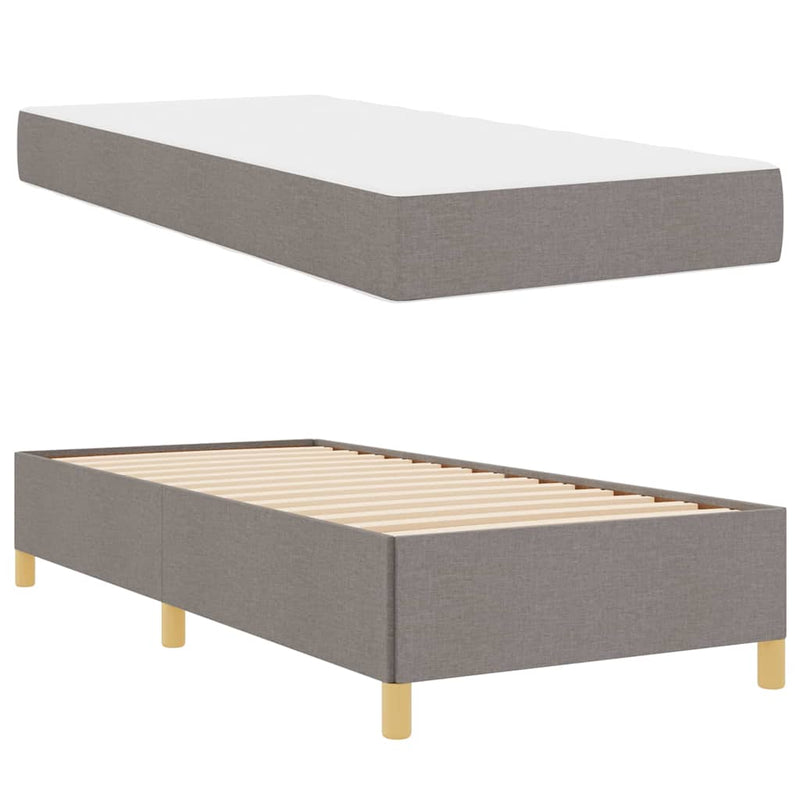 vidaXL Boxrugós ágy Taupe és Bézs és Fehér 100 x 200 cm szövet