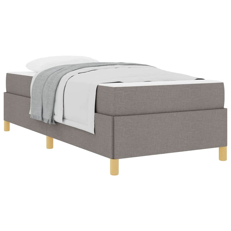 vidaXL Boxrugós ágy Taupe és Bézs és Fehér 100 x 200 cm szövet
