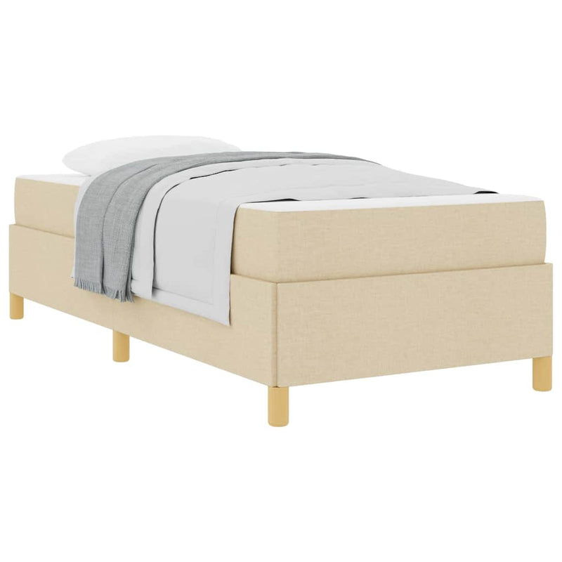 vidaXL Boxrugós ágy matracmal Fehér és krém 100 x 200 cm szövet
