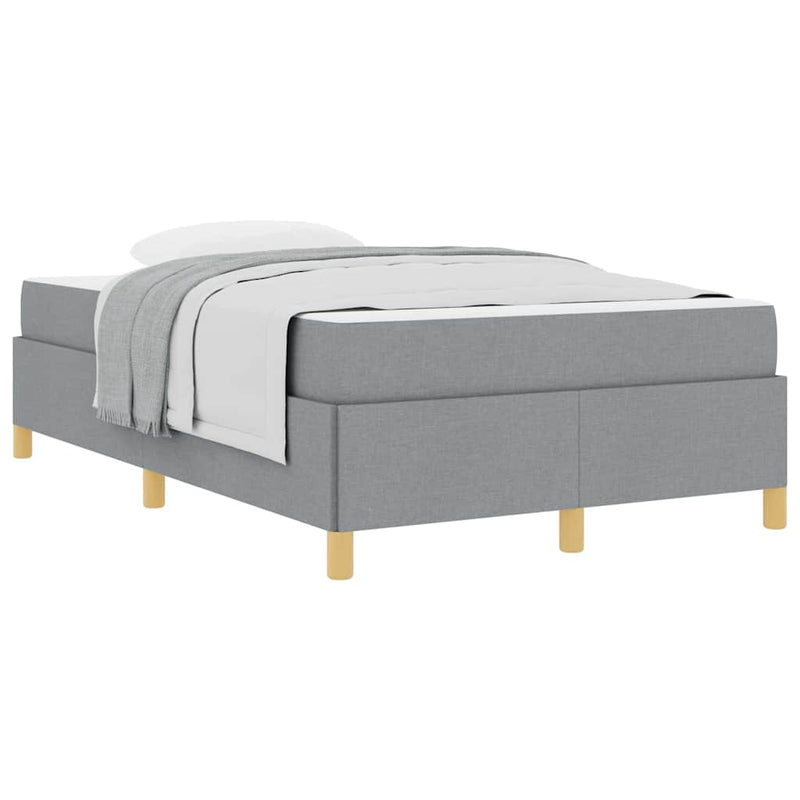 vidaXL Boxrugós ágy Világosszürke és Fehér 120 x 190 cm szövet