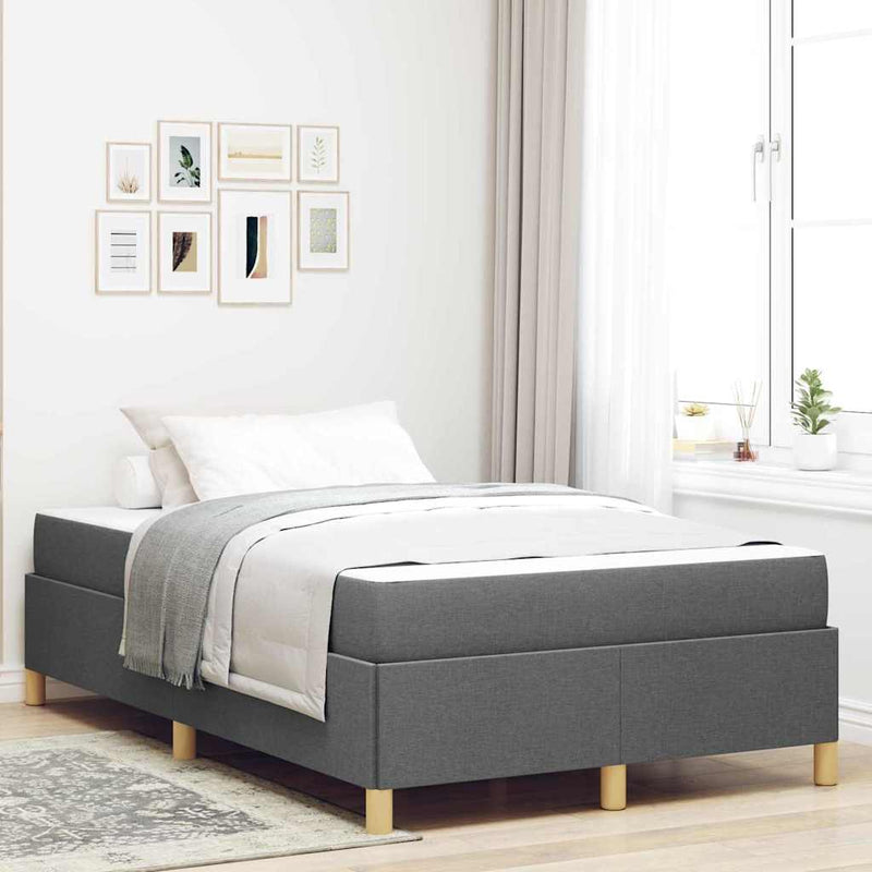 vidaXL Boxrugós ágy matracmal Sötétszürke 120 x 190 cm szövet