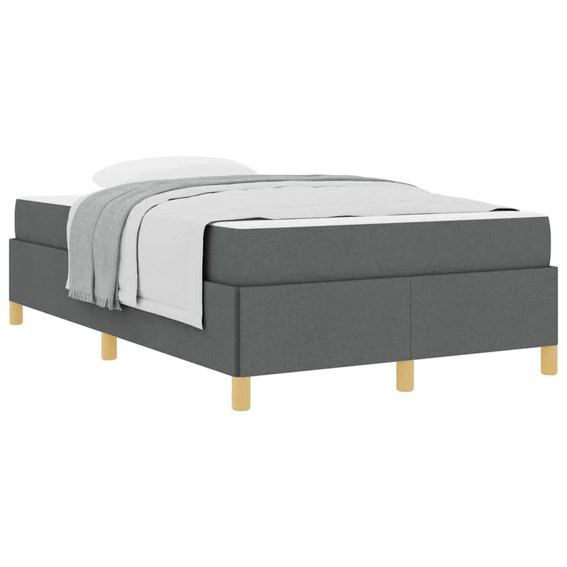 vidaXL Boxrugós ágy matracmal Sötétszürke 120 x 190 cm szövet