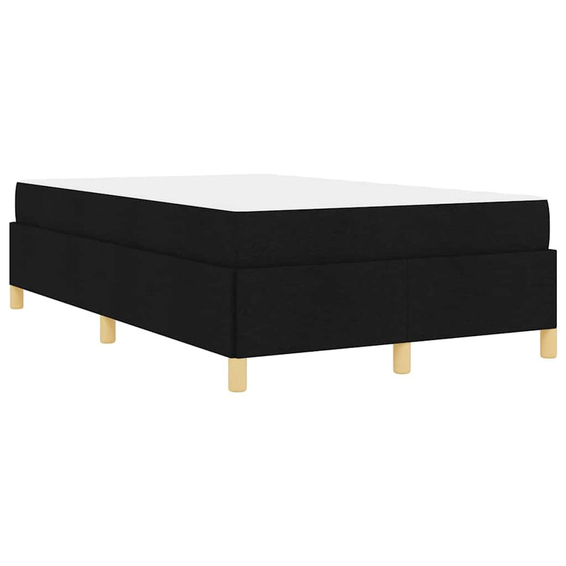 vidaXL Boxrugós ágy Fekete és fehér és fekete 120 x 190 cm szövet