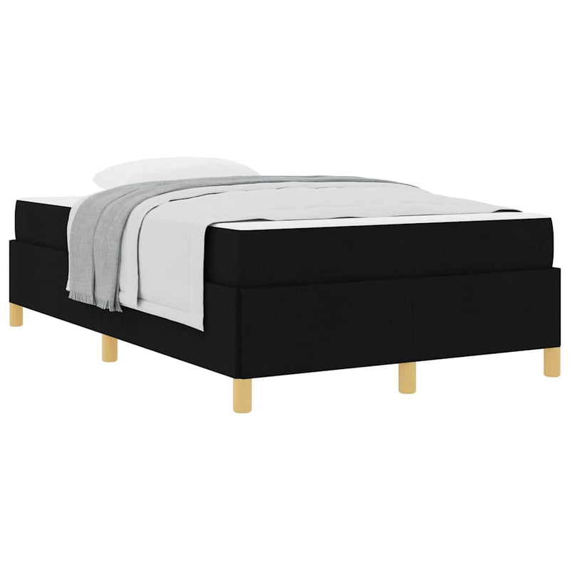 vidaXL Boxrugós ágy Fekete és fehér és fekete 120 x 190 cm szövet