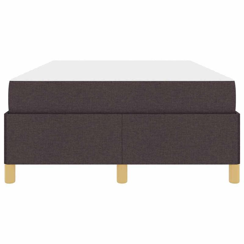 vidaXL Boxrugós ágy matracmal Sötétbarna és fehér 120 x 190 cm szövet