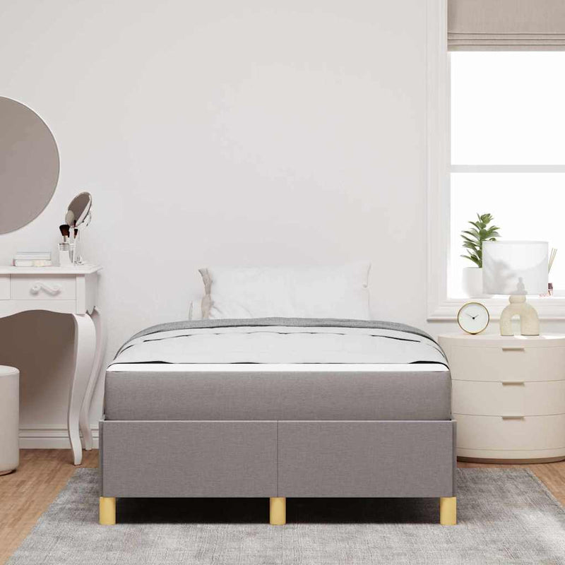 vidaXL Boxrugós ágy matracmal Taupe és fehér 120 x 190 cm szövet