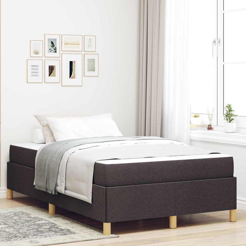 vidaXL Boxrugós ágy Fehér és Sötétbarna 120 x 200 cm Poliészter