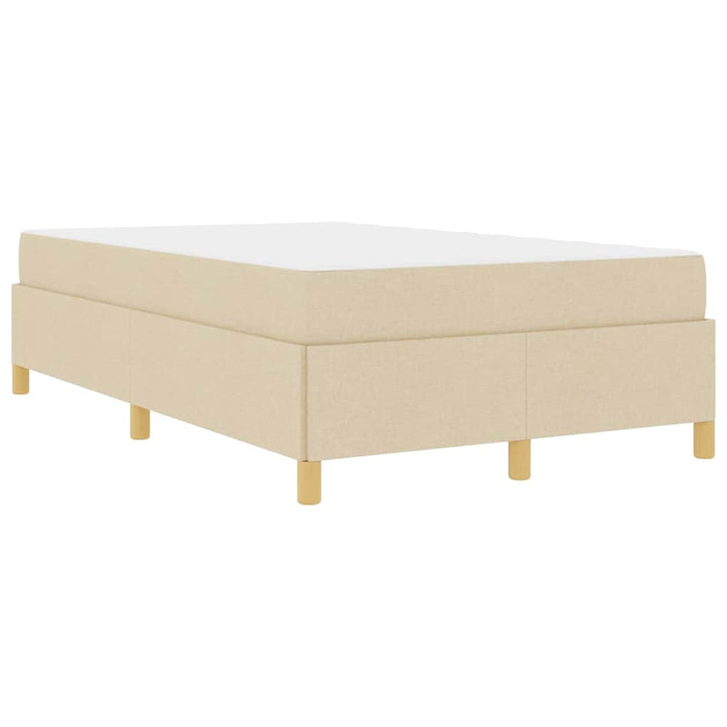 vidaXL Boxrugós ágy matracmal Krém és fehér 120 x 200 cm szövet