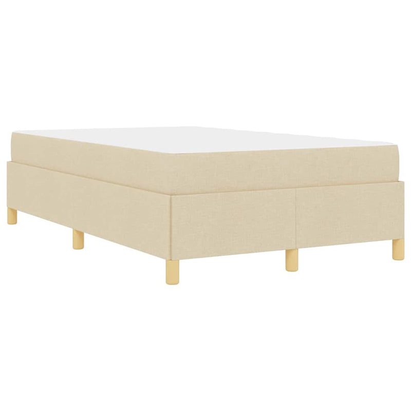 vidaXL Boxrugós ágy matracmal Krém és fehér 120 x 200 cm szövet