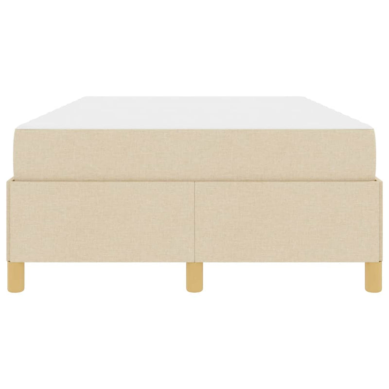 vidaXL Boxrugós ágy matracmal Krém és fehér 120 x 200 cm szövet