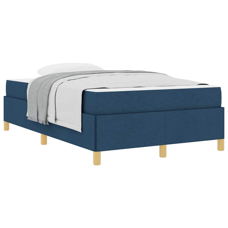 vidaXL Boxrugós ágy matracmal Kék és Fehér 120 x 200 cm szövet