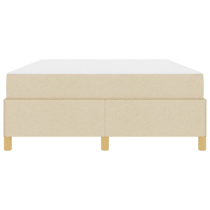 vidaXL Boxrugós ágy matracmal Krém és fehér 140 x 190 cm szövet