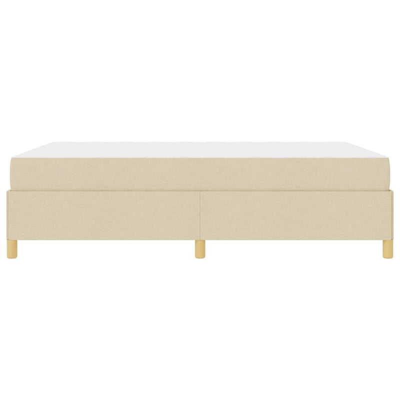 vidaXL Boxrugós ágy matracmal Krém és fehér 140 x 190 cm szövet