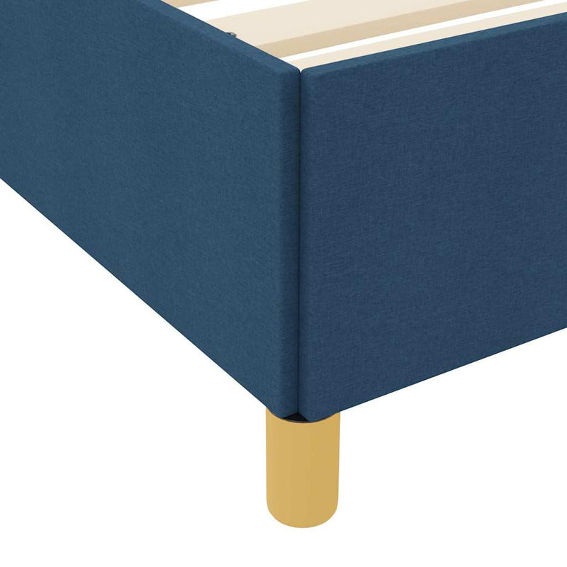 vidaXL Boxrugós ágy matracmal Kék és Fehér 140 x 190 cm szövet